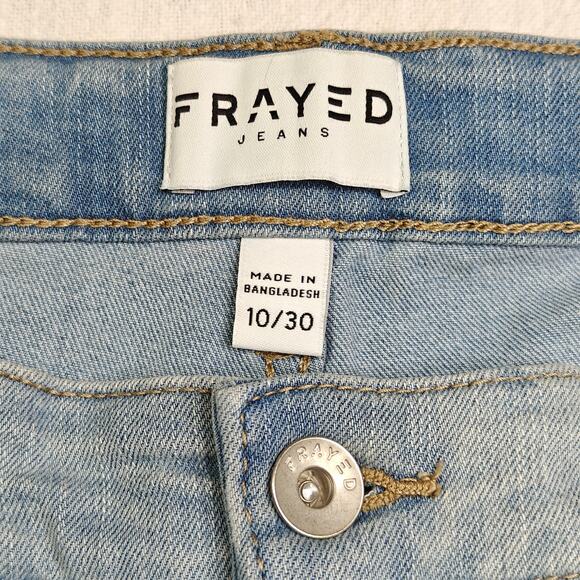 Frayed High Rise Junior Light Wash Denim Shorts Size 10/30 NWT - Picture 6 of 8